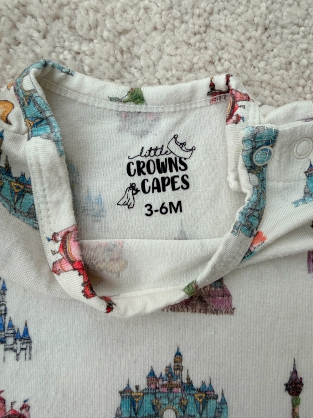 Little Crowns and Capes Princess Castle Print Twirl Bodysuit - Picture 6 of 9